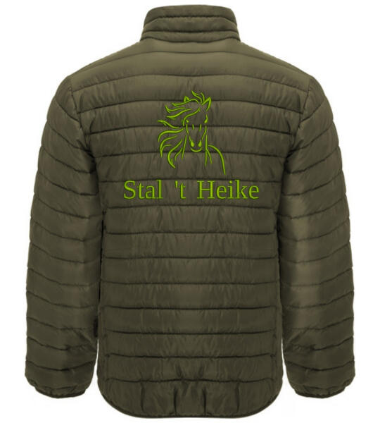 Winterjas met paardenlijntekening & tekst